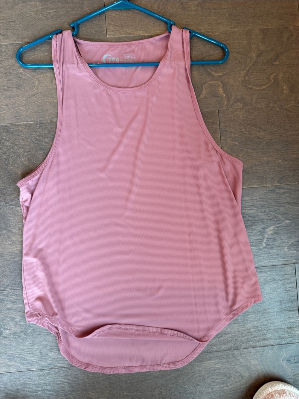 Zyia Active Pink Scoop-Neck Ribbed Tank Top